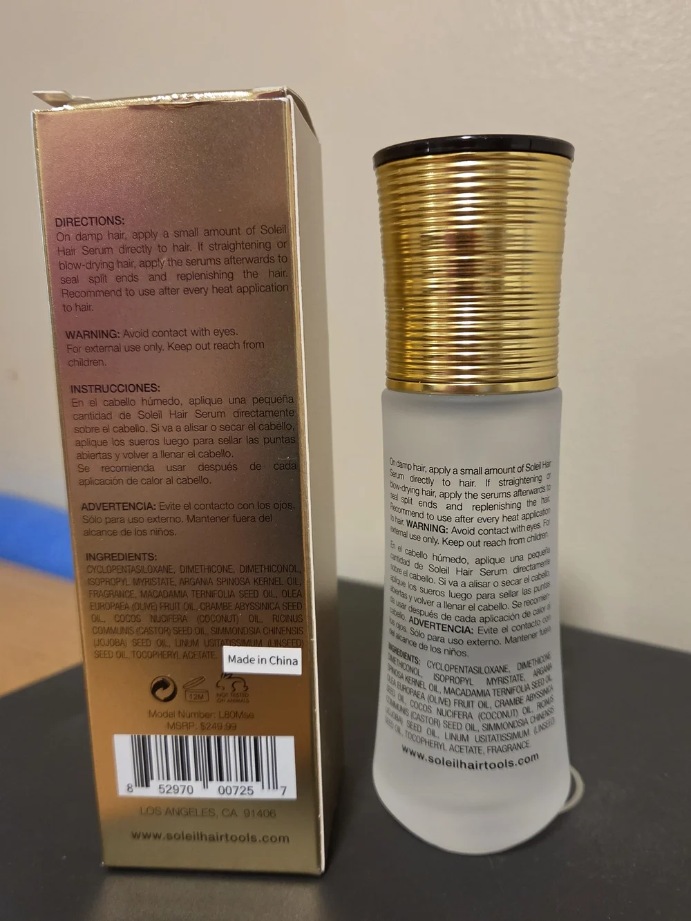 Soleil Moroccan Hair Serum - Gold & Frosted White